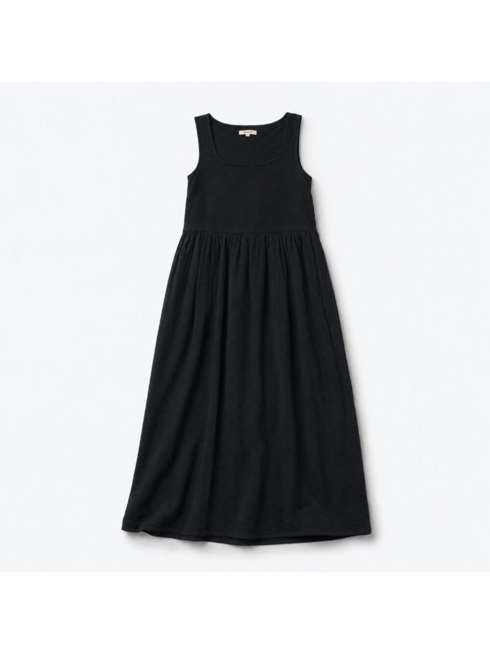 Madewell Knit Tank Midi Dress Women’s Small True Black Mixed Media Cotton EUC